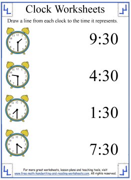 Clock Worksheets