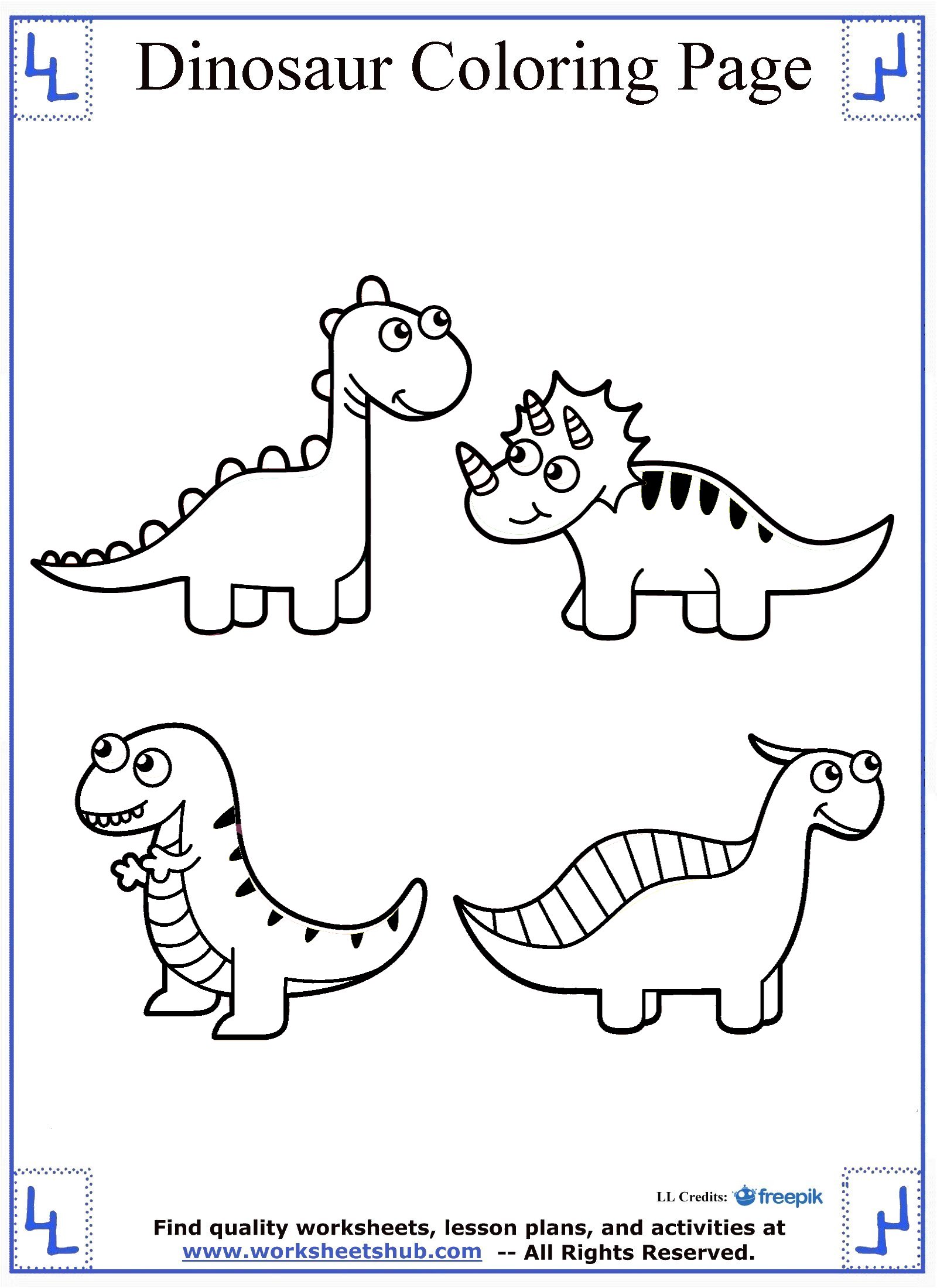 View Easy Cute Dinosaur Coloring Pages