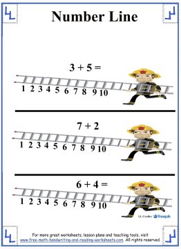 Number Line - Addition Worksheets