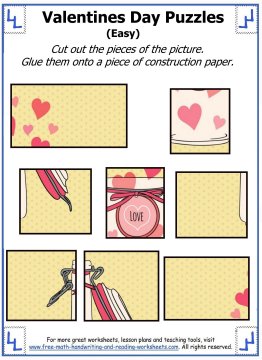Valentine Puzzles - PreK - 4th Grade Activities