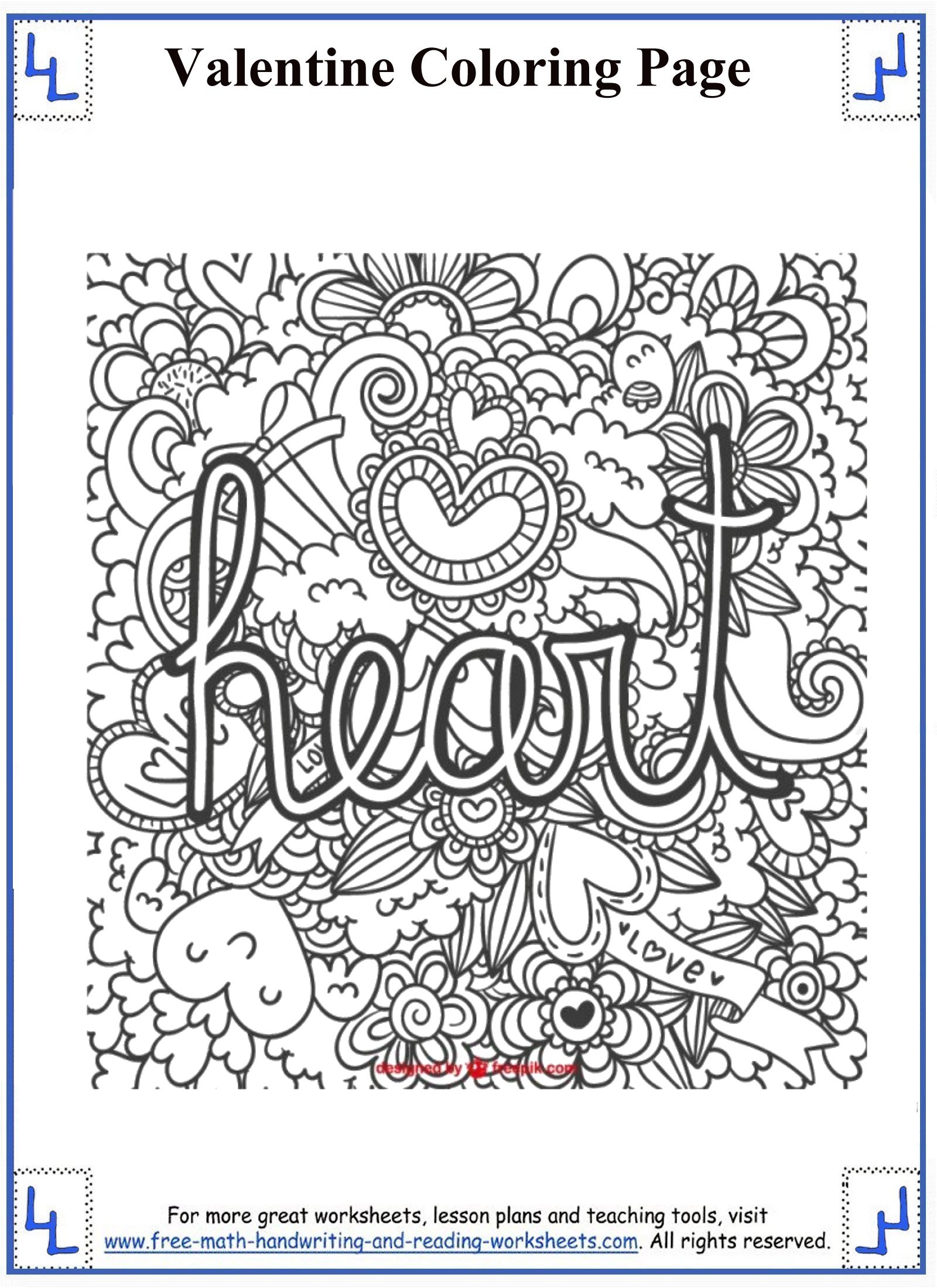 Valentines Day Printables Coloring Pages