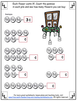 Counting Pennies Worksheets