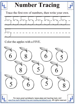 Number Tracing Worksheets - 0-5