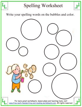 1st Grade Spelling - Lists and Worksheets