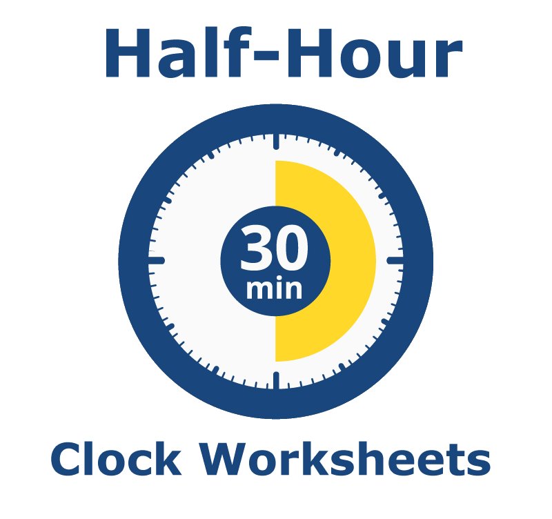 Clock Worksheets Learning Half Hours