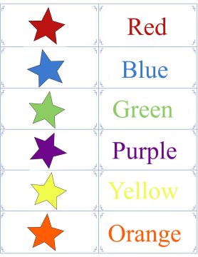 Printable flash card colletion for colors and their names with