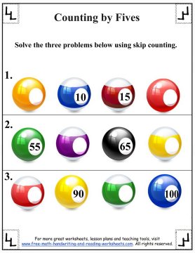 counting by fives worksheets activities