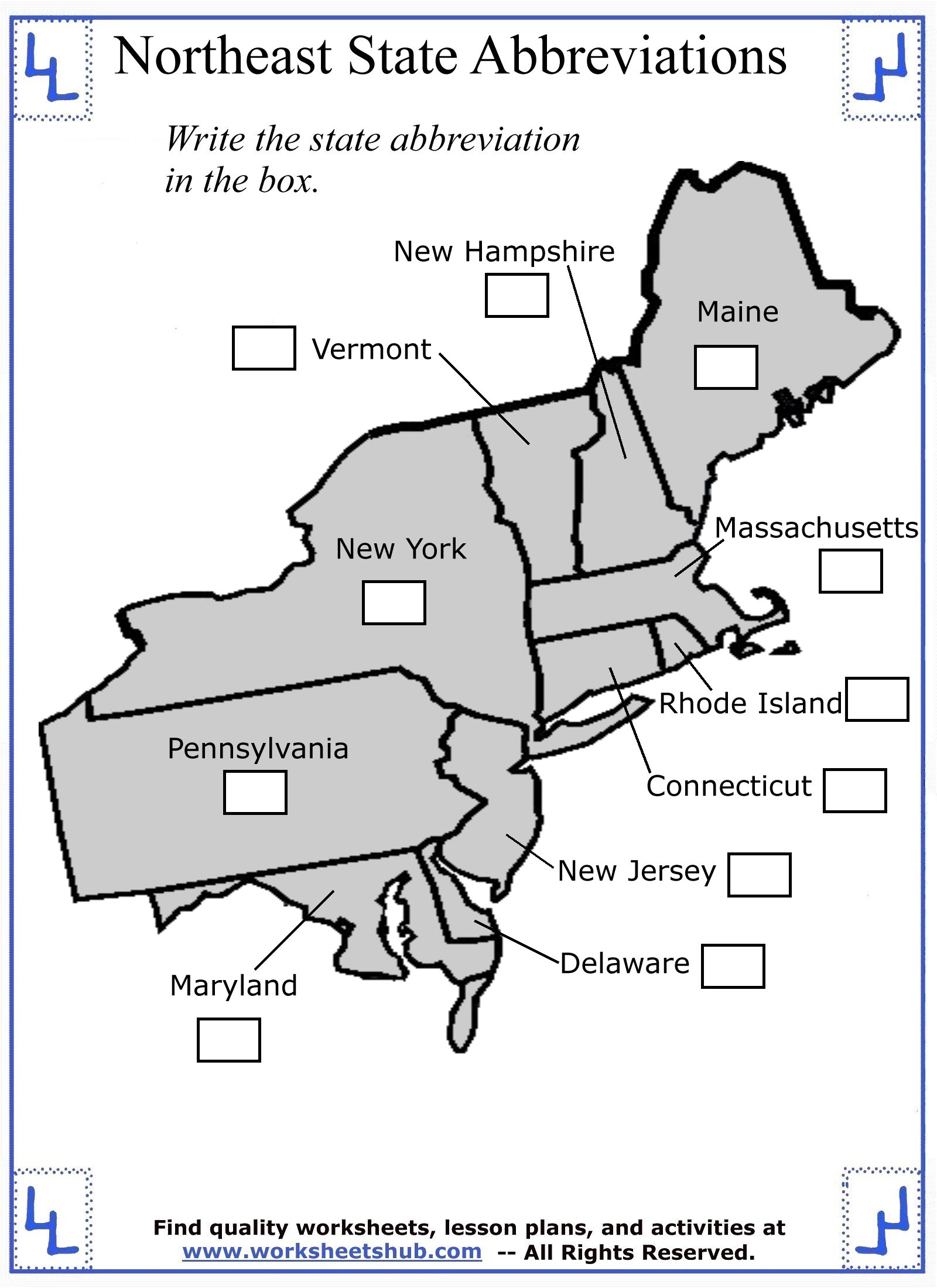 Northeast States And Capitals Quiz Free Printable Printable Form 