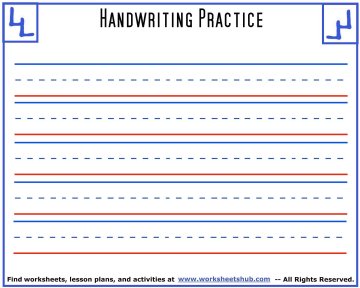 Grade Red And Blue Lined Handwriting Paper Printable img Abigail