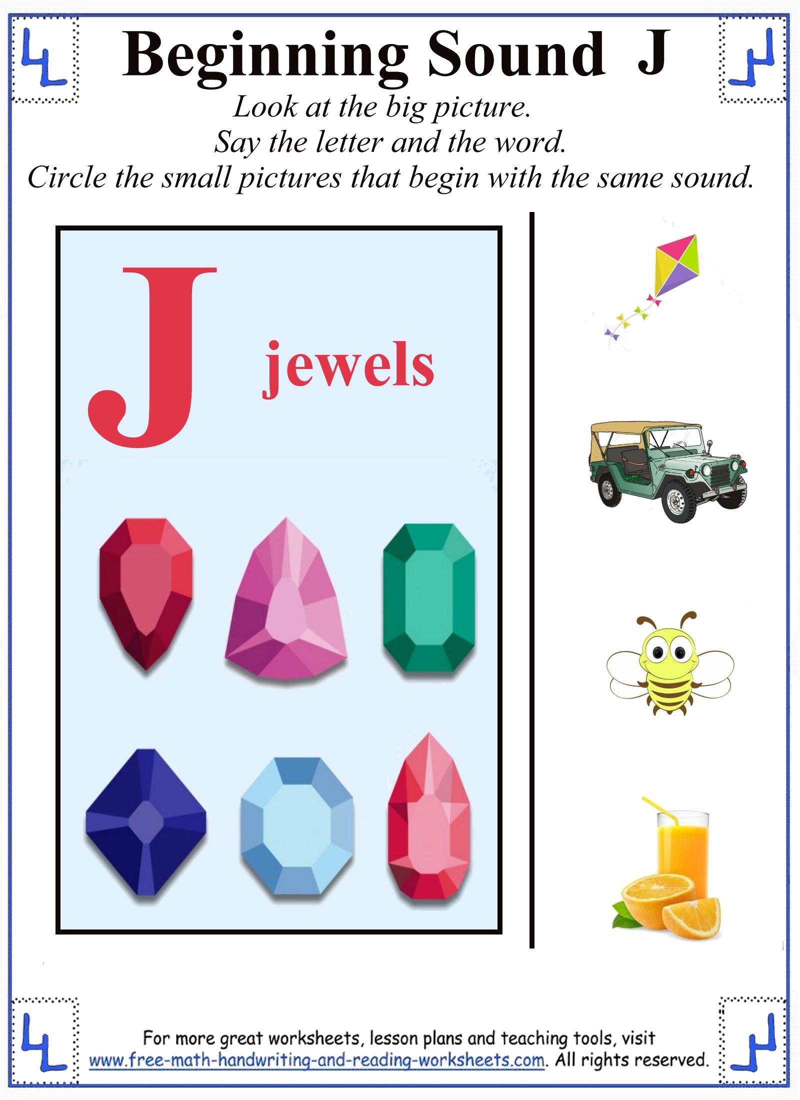 J Letter Worksheets