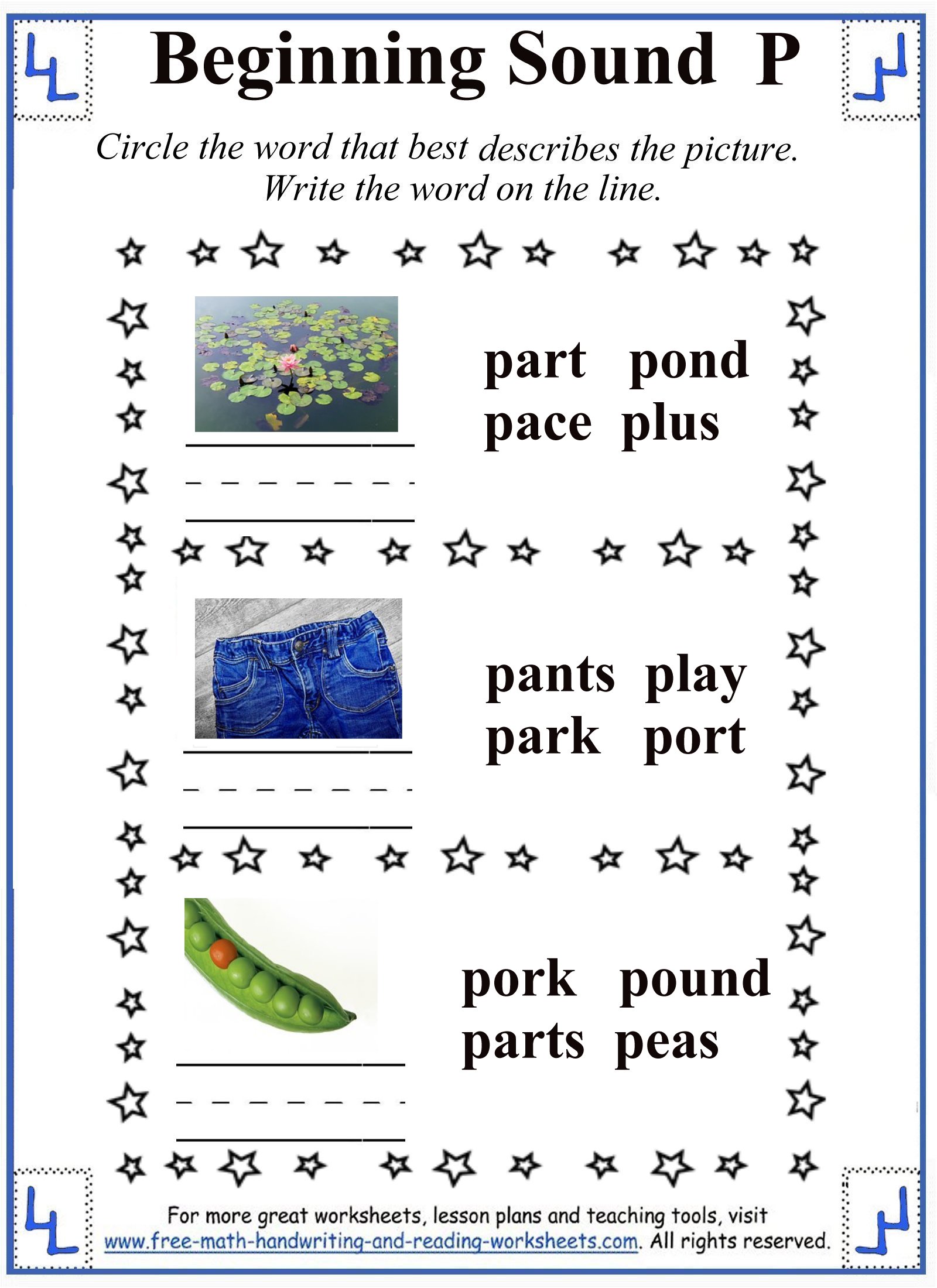 Letter P Worksheets