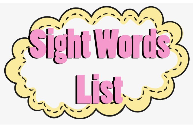 Sight Words List