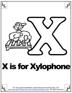 x letter worksheets